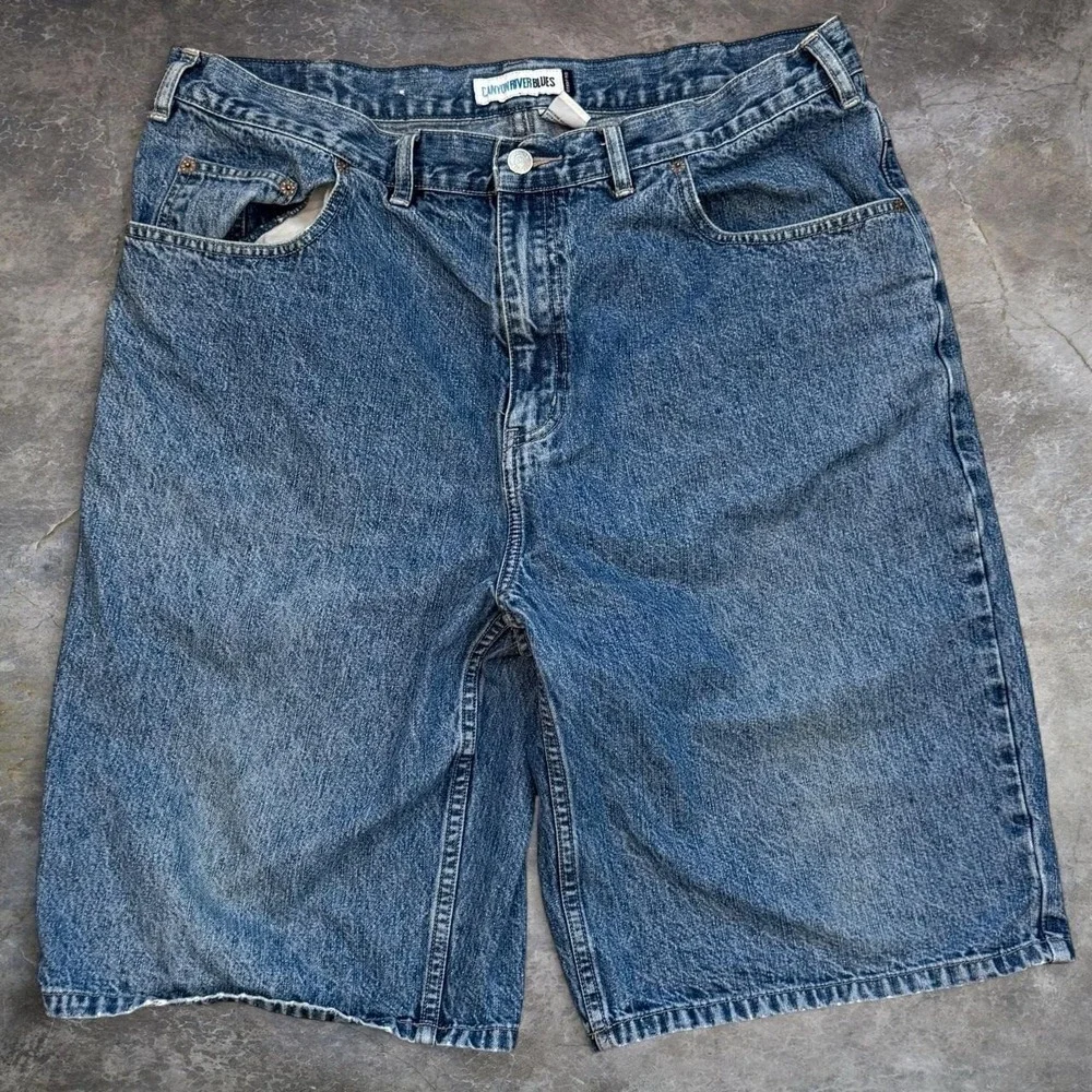 Vintage Canyon River Blues Relaxed Fit Baggy Denim Shorts Men 36x11.5 Skater 90s